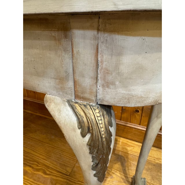 Early 20th Century Vintage Carved Distressed Console Table With Ball-Claw-Feet For Sale - Image 5 of 12