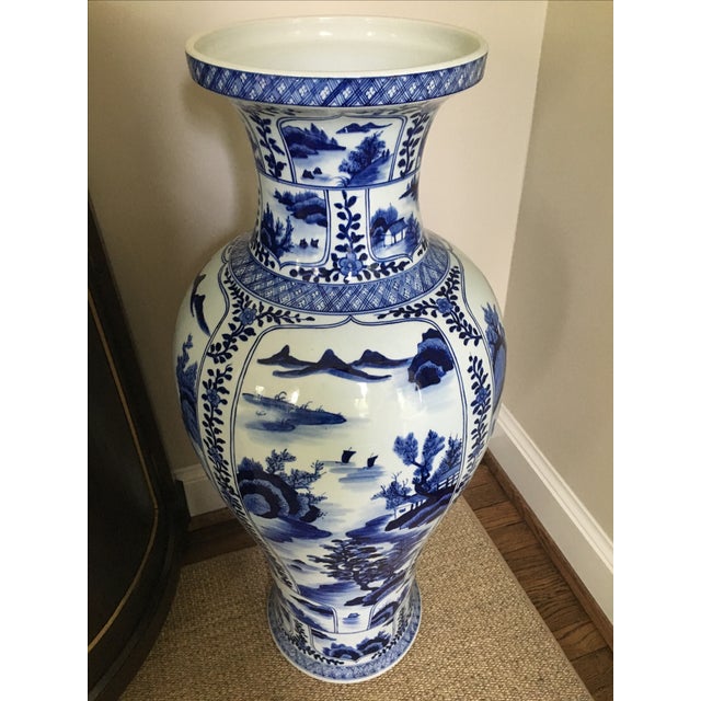 Ming Style Blue and White Floor Vase Chairish