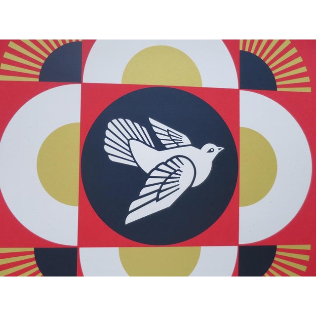 Contemporary Shepard Fairey (Obey), Dove Geometric Red, Serigraph For Sale - Image 3 of 7