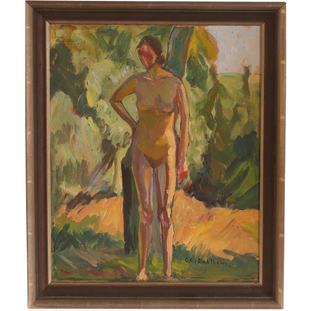 Clara-Eva Dahlbom, Standing Nude Woman, 1960s, Oil on Panel For Sale - Image 15 of 15