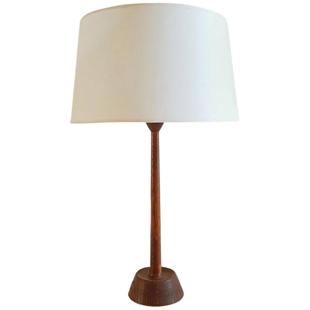 Table Lamp in Oak by Uno & Östen Kristiansson for Luxus, 1950s For Sale
