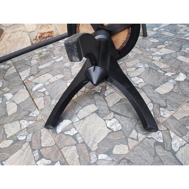 Art Deco Adjustable Wooden Piano Stool, 1950s For Sale - Image 3 of 7