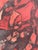 Vintage Signed Abstract Painting in Red and Black, Figurative Composition For Sale - Image 4 of 10