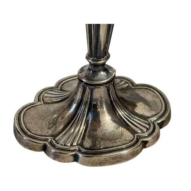 Pair of Elegant Sterling Silver 925 Candle Holders, London, England, 20th Century For Sale In New York - Image 6 of 8