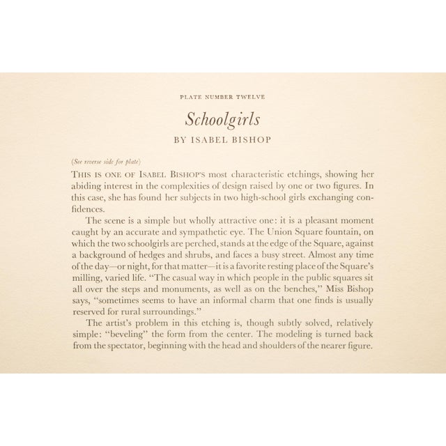 1939 After Isabel Bishop "Schoolgirls", First Edition Period Offset Lithograph For Sale In Dallas - Image 6 of 8