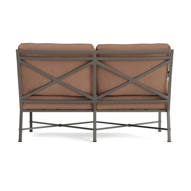 Brown Jordan Brown Jordan Venetian Left Arm Loveseat, Mica frame with Fusion Clay fabric For Sale - Image 4 of 11