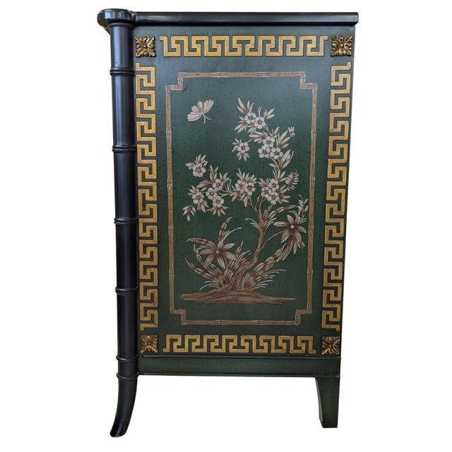 Chinoiserie Early 20th Century John Widdicomb Chinoiserie Two-Door Cabinet For Sale - Image 3 of 12