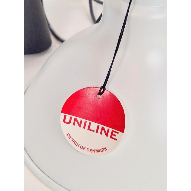 Mid-Century Danish Flash Pendant Lamp by Uni-Team for Nordisk Solar, 1960s Pair of white lamps manufactured by Nordisk...