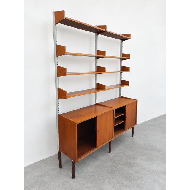 Mid-Century Modern Scandinavian Teak Bookcase, Denmark, 1960s For Sale - Image 3 of 13