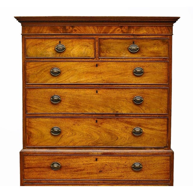 Traditional Antique Early 19th C George III Mahogany Highboy Chest-on-Chest For Sale - Image 3 of 4