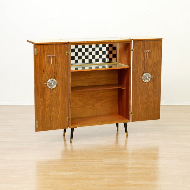 1960s Teak English Dry Bar Liquor Cabinet For Sale - Image 13 of 18