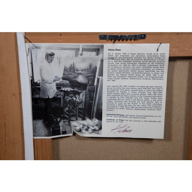 Mid 20th Century Heinz Ross - (B1928 - ?) - German - Oil on Canvas - Coo - 16 1/2" W X 29" H For Sale In West Palm - Image 6 of 6