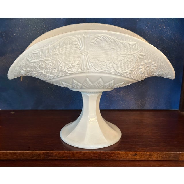 White Vintage Westmoreland Milk Glass Folded Fruit Dish For Sale - Image 8 of 9