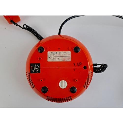 Mid-Century Modern Mid-Century Orange Rotary Desk Telephone from Tesla, Czechoslovakia, 1970s For Sale - Image 3 of 18