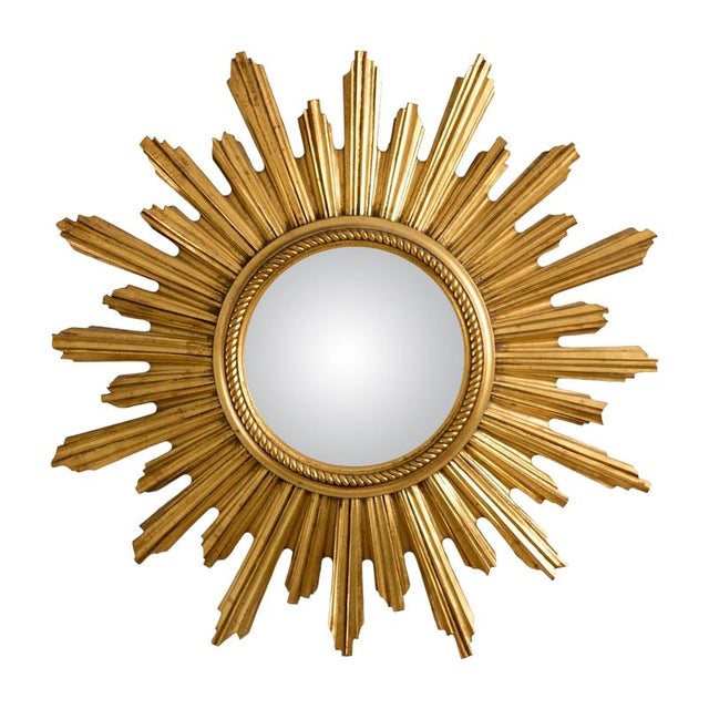1960s Mid-Century Belgian Gilt Sunburst Mirror attributed to Geratal, 1960s For Sale - Image 5 of 5