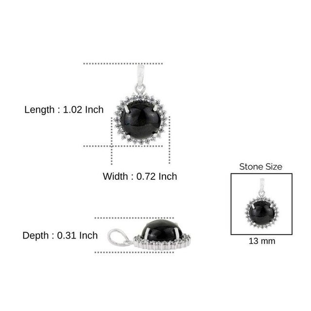 11.55 Ct Black Star Pendant Halo Zircon in 925 Sterling Silver for Her For Sale - Image 9 of 12