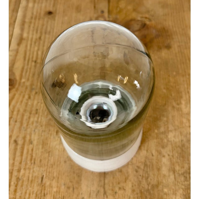 1970s Vintage White Porcelain and Glass Ceiling Light, 1970s For Sale - Image 5 of 13