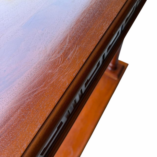 Late 20th Century Mahogany Greek Key Design Console Table For Sale - Image 5 of 8