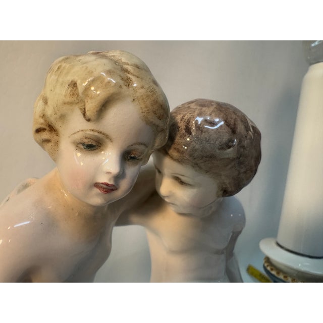Art Nouveau Porcelain Lamp Thomasch from Goldscheider Vienna, 1910 For Sale - Image 13 of 15