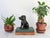 Vintage folk art carved iron wood dog sculpture. Made in the Philippines. Minor age wear.