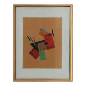 Vladimirovna Watercolor on Paper Painting "Abstract Geometrics" by Olga Rozanova