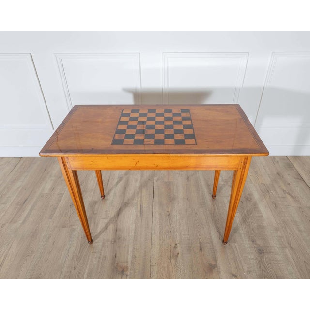 Gustavian (Swedish) 19th Century Late Gustavian Cherry and Nutwood Game Table with Checkerboard and Backgammon For Sale - Image 3 of 9