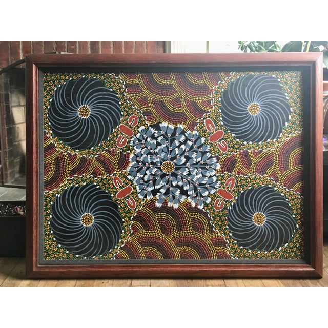 Framed Aboriginal Dot Painting Attributed To Ruby Abbott Last Call Last Price Reduction Chairish
