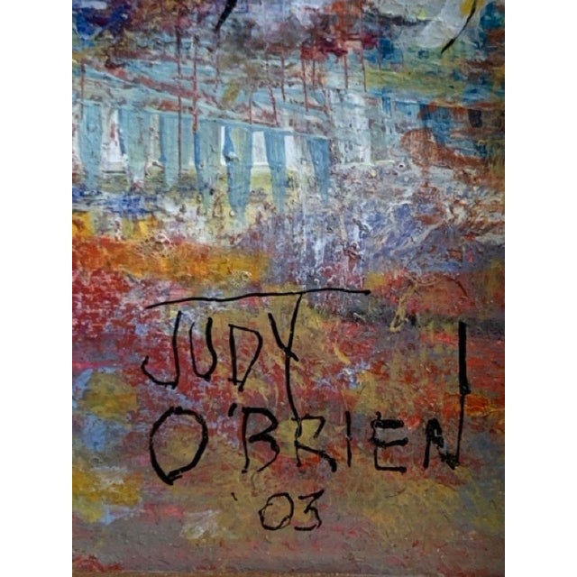 2000 - 2009 2003 Judy O’Brien Galatha Miniature Heron Landscape Painting For Sale - Image 5 of 18