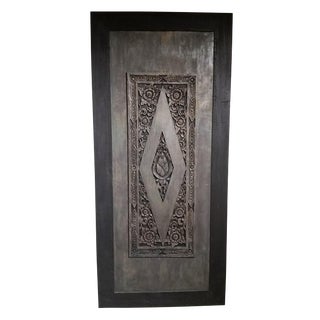 Teak Carved Green Touch of East For Sale