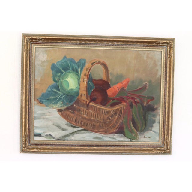 G Wald, Vegetable Basket, 1950s, Oil on Canvas, Framed For Sale - Image 16 of 18
