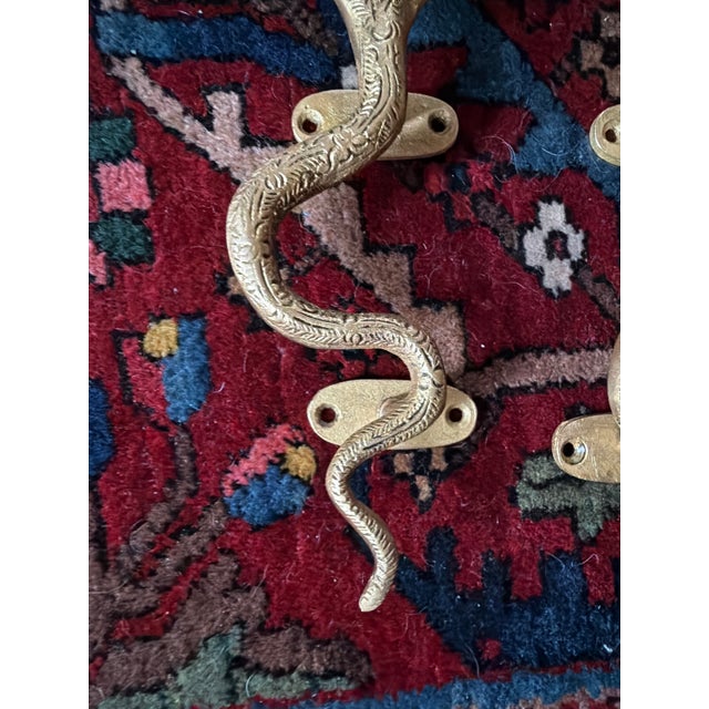 Art Deco Hollywood Regency Gold Cobra Door Handles- A Pair For Sale - Image 3 of 6