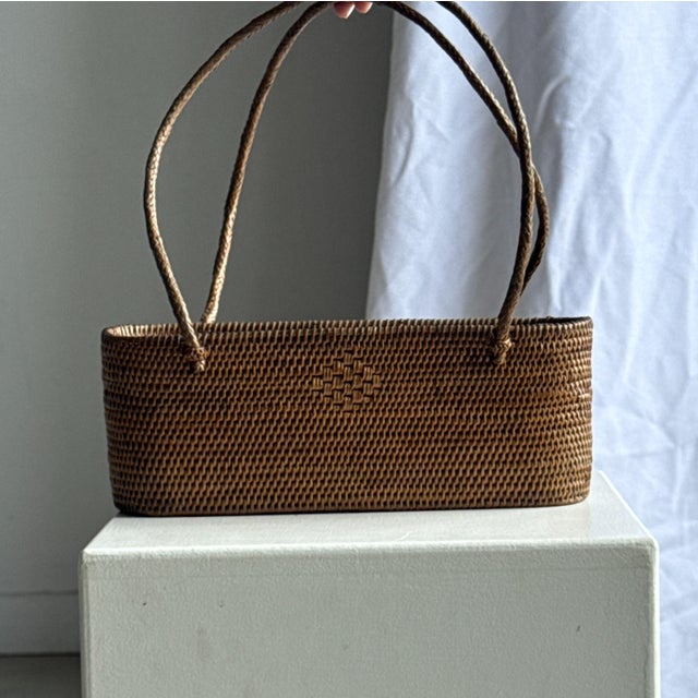Small Oval Basket with Long Handles For Sale - Image 10 of 18