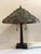 Art Nouveau Mid 20th Century Tiffany Style Dragonfly Stained Glass Lamp For Sale - Image 3 of 10