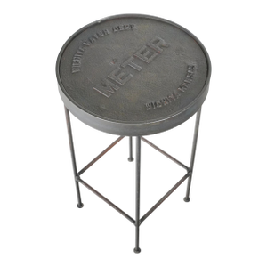Wichita Water Dept. Water Meter Cover Stool Side Table
