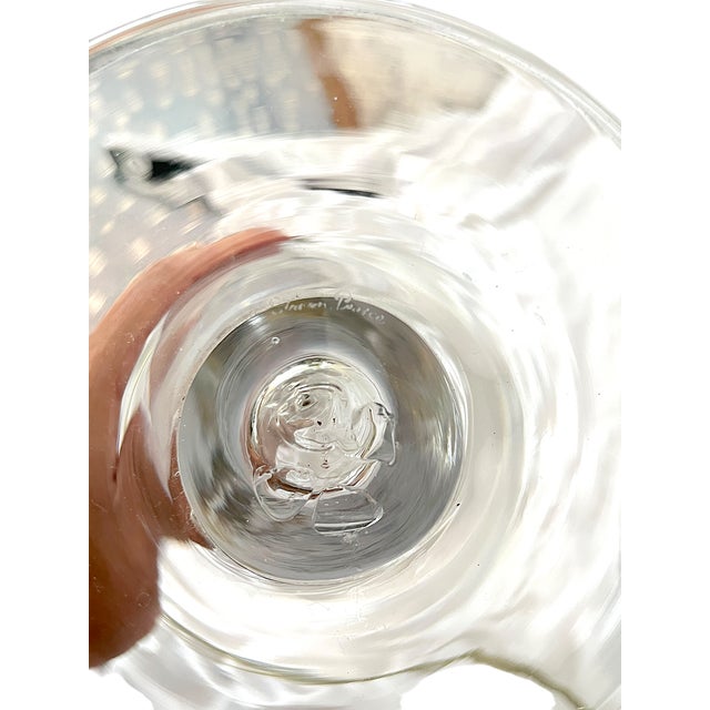 Simon Pearce Hand-Blown Crystal Column Table Lamp, Signed, Circa 2000 For Sale - Image 10 of 12
