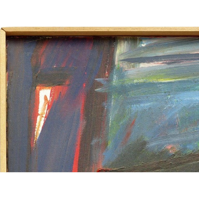 Blue Abstract Acrylic Painting on Canvas by Warren Fischer ‘American, 1943-2001’ For Sale - Image 8 of 14