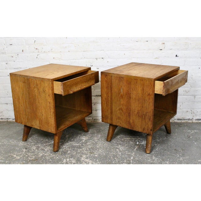 Mid-Century Modern Mid-Century Oak Nightstands Designed by Jack Van Der Molan for Vanleigh For Sale - Image 3 of 13