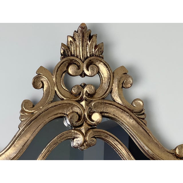 Vintage Italian Double Frame Regency Style Gold Painted Wood Mirror