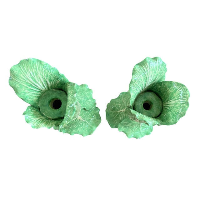 Vintage Dodie Thayer Cabbage Leaf Candleholders For Sale - Image 12 of 12