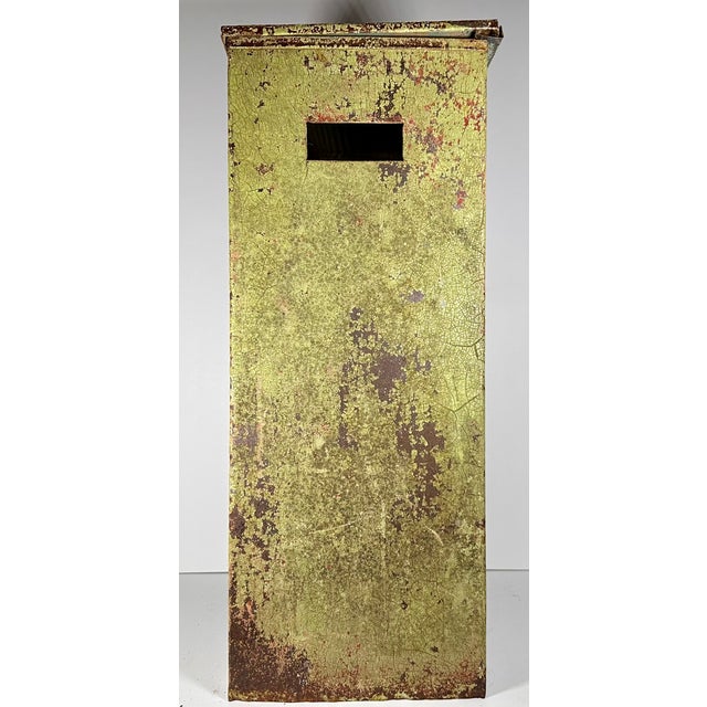 Green Vintage Industrial Metal Hamper C. 1940s For Sale - Image 8 of 18
