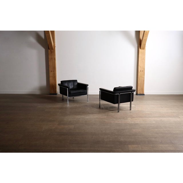 1960s Vintage Model 6912 Lounge Chairs in Black Leather by Horst Brüning for Kill International, Germany, 1967, Set of 2 For Sale - Image 5 of 18