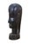 Vintage 20th century hand carved Blackwood statue sculpture - African folk art style warrior face with elongated features,...