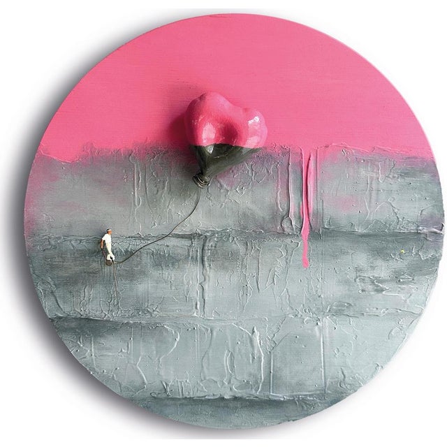 Vera Vizzi, Wall Sculpture with Heart Balloon and Miniature Figure, 2022, Mixed Media For Sale - Image 10 of 10