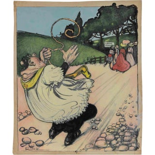 Gabriele Galantara, Free Thinking, Mixed Media on Paper, Early 20th Century For Sale