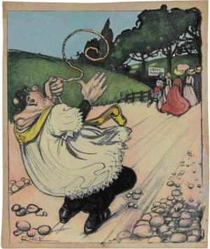 Gabriele Galantara, Free Thinking, Mixed Media on Paper, Early 20th Century