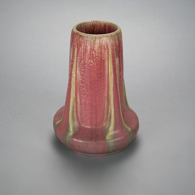 1920s Antique Arts & Crafts Fulper Art Pottery Buttress Vase Circa 1920 For Sale - Image 5 of 6