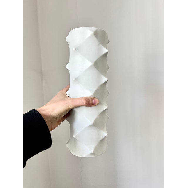 Vintage Space Age Op Art Bisque Porcelain Model 501 Vase from Scherzer, Germany, 1970s For Sale - Image 6 of 14