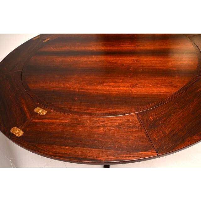 Brown Vintage Danish Flip Flap Lotus Dining Table from Dyrlund, 1960 For Sale - Image 8 of 11