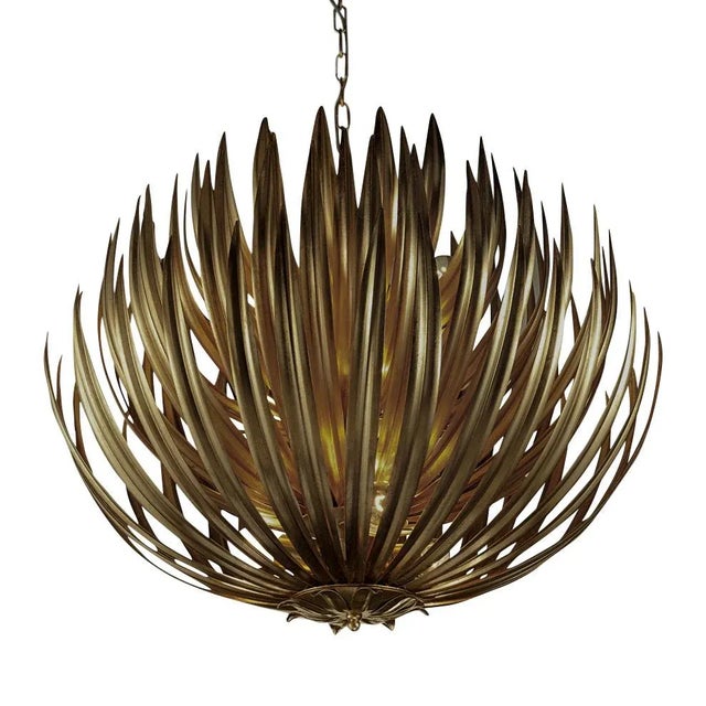 Metal Gold Artichoke Ceiling Light, Large For Sale - Image 7 of 7
