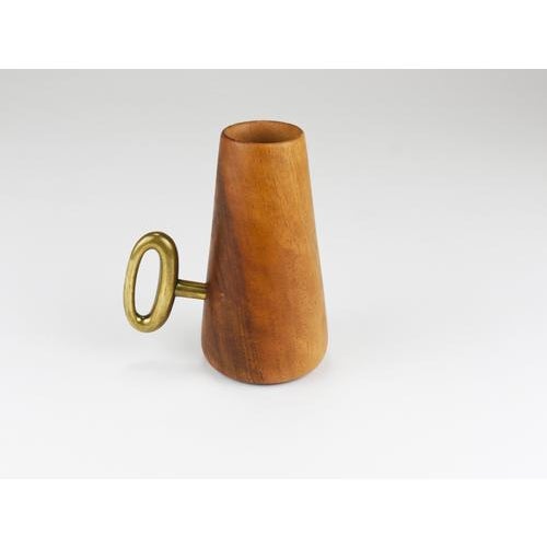 Mid-Century Straw Holder & Corkscrew in Walnut & Brass attributed to Carl Auböck, Austria, 1950 For Sale - Image 13 of 17